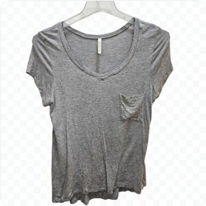 Ocasion Gray Rhinestone CoquetteGirl Casual SoftGirl Summer Tee No Size Tag